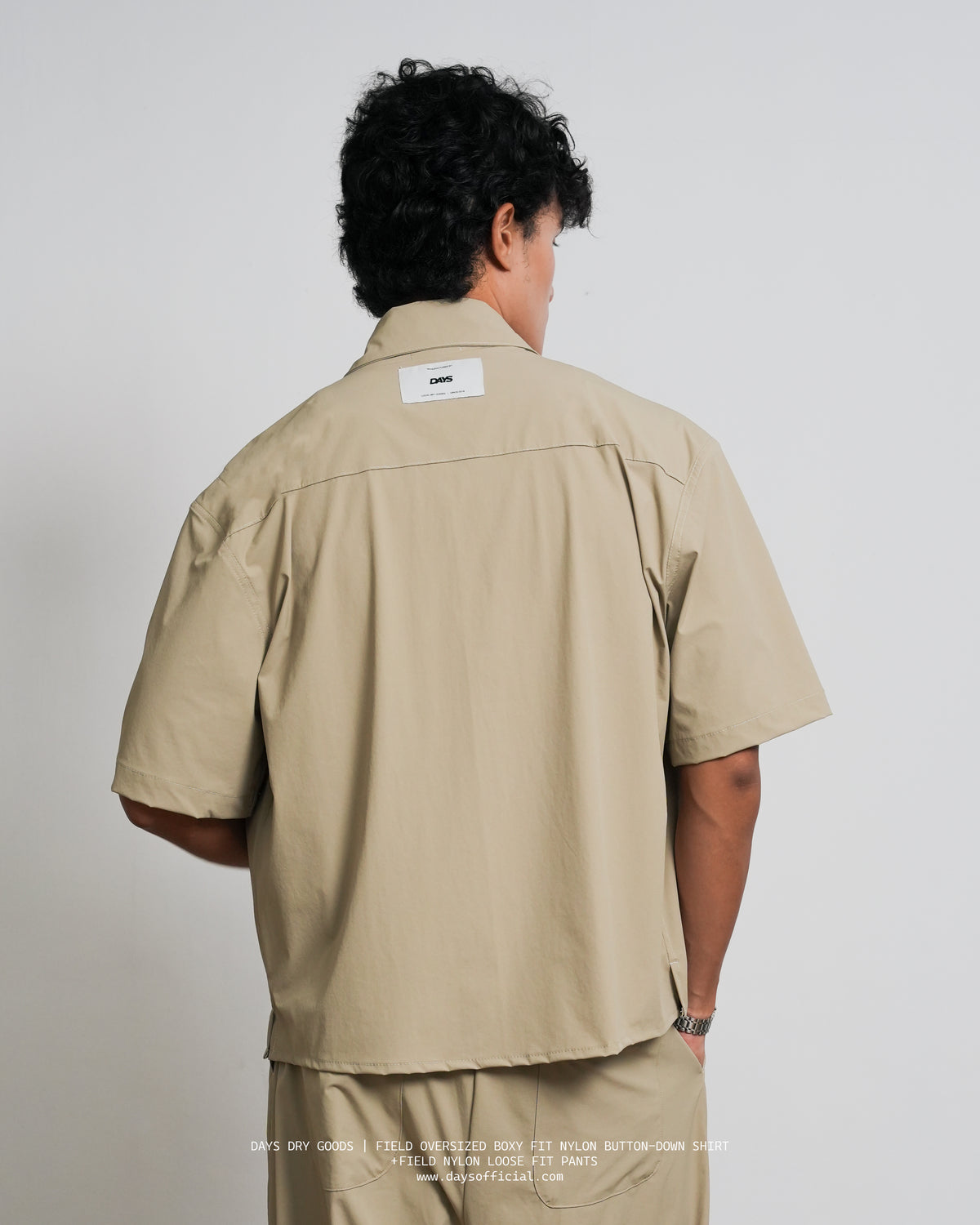 DAYS® FIELD NYLON LOOSE BOXY-FIT BUTTON-DOWN SHIRT