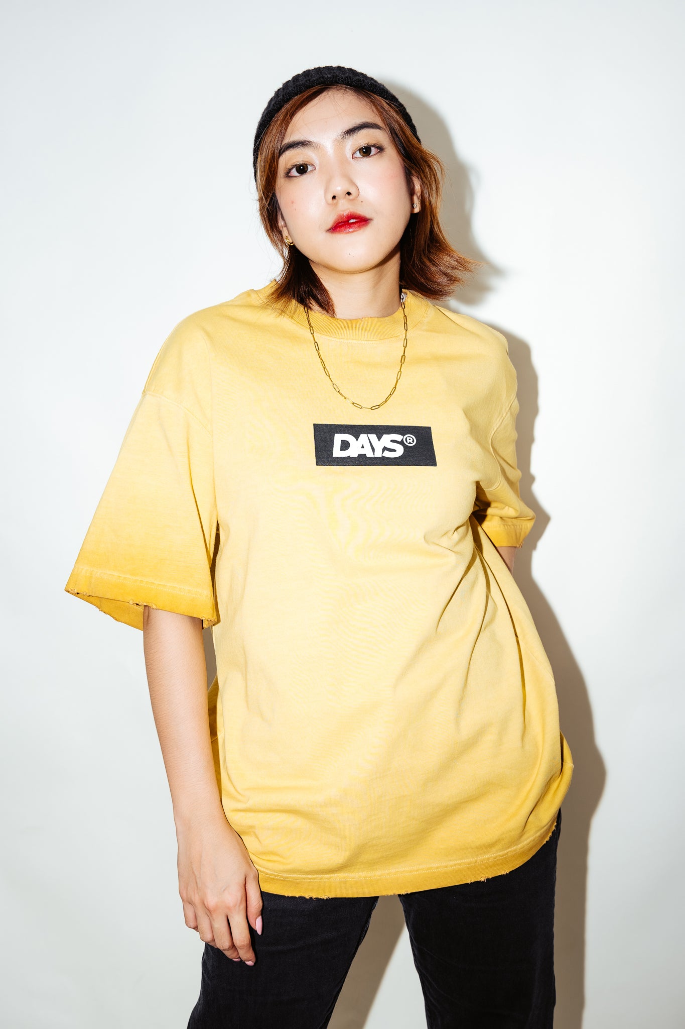 BOX LOGO DISTRESSED OVERSIZED SHIRT
