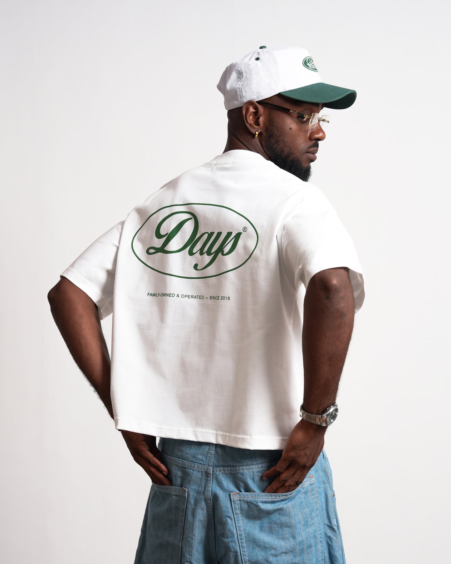 FAMILY OPERATION WHITE — HERITAGE-300 OVERSIZED CROPPED FIT POCKET T-SHIRT