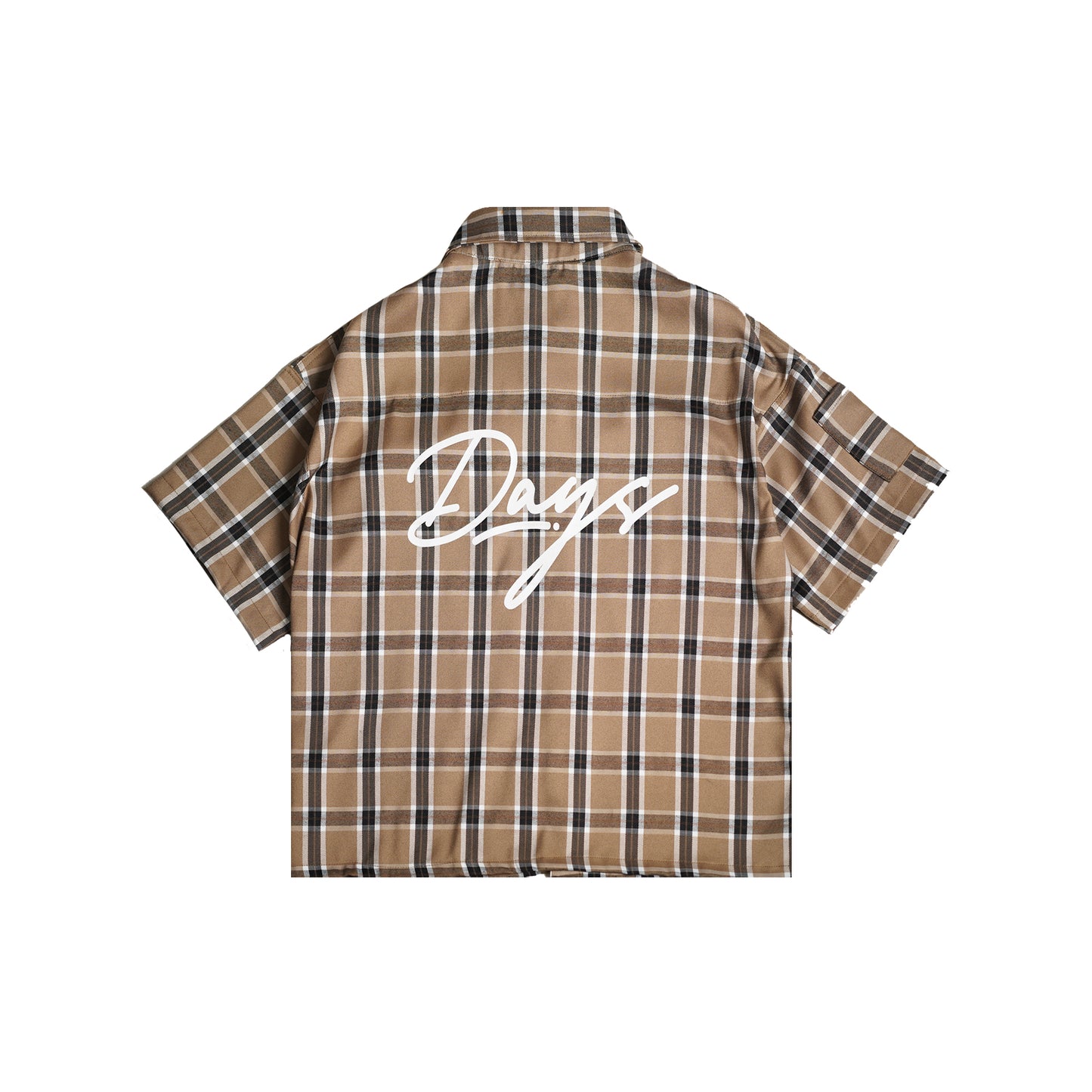 CAMEL PLAID OVERSIZED SHIRT