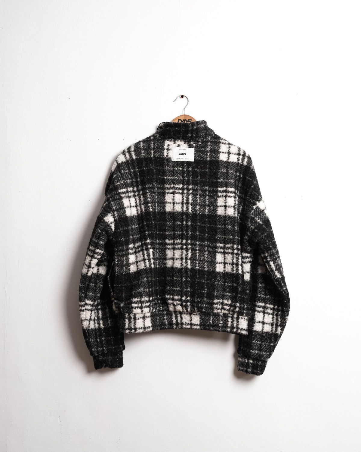 TEDDY FLEECE PLAID BOXY LOOSE FIT JACKET