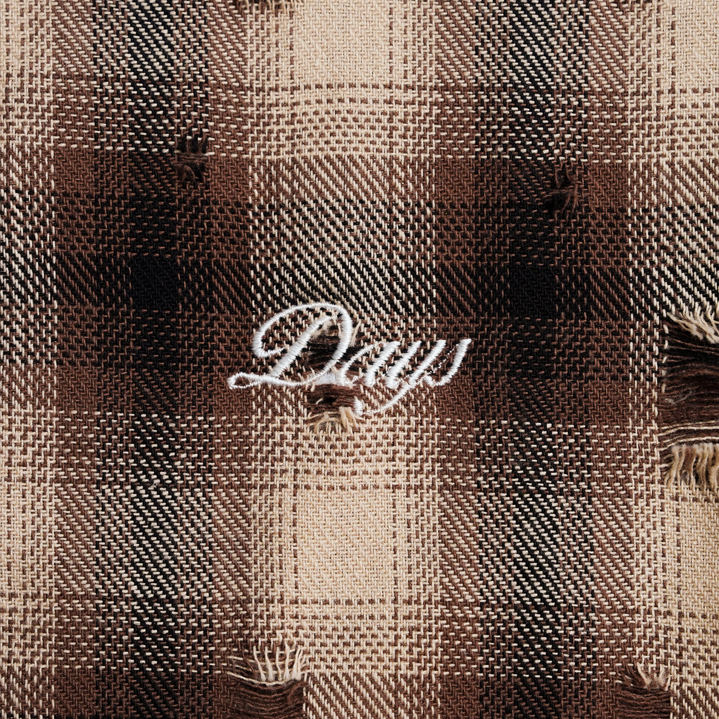 TARTAN DISTRESSED OVERSIZED BOXY FIT BUTTON-DOWN SHIRT