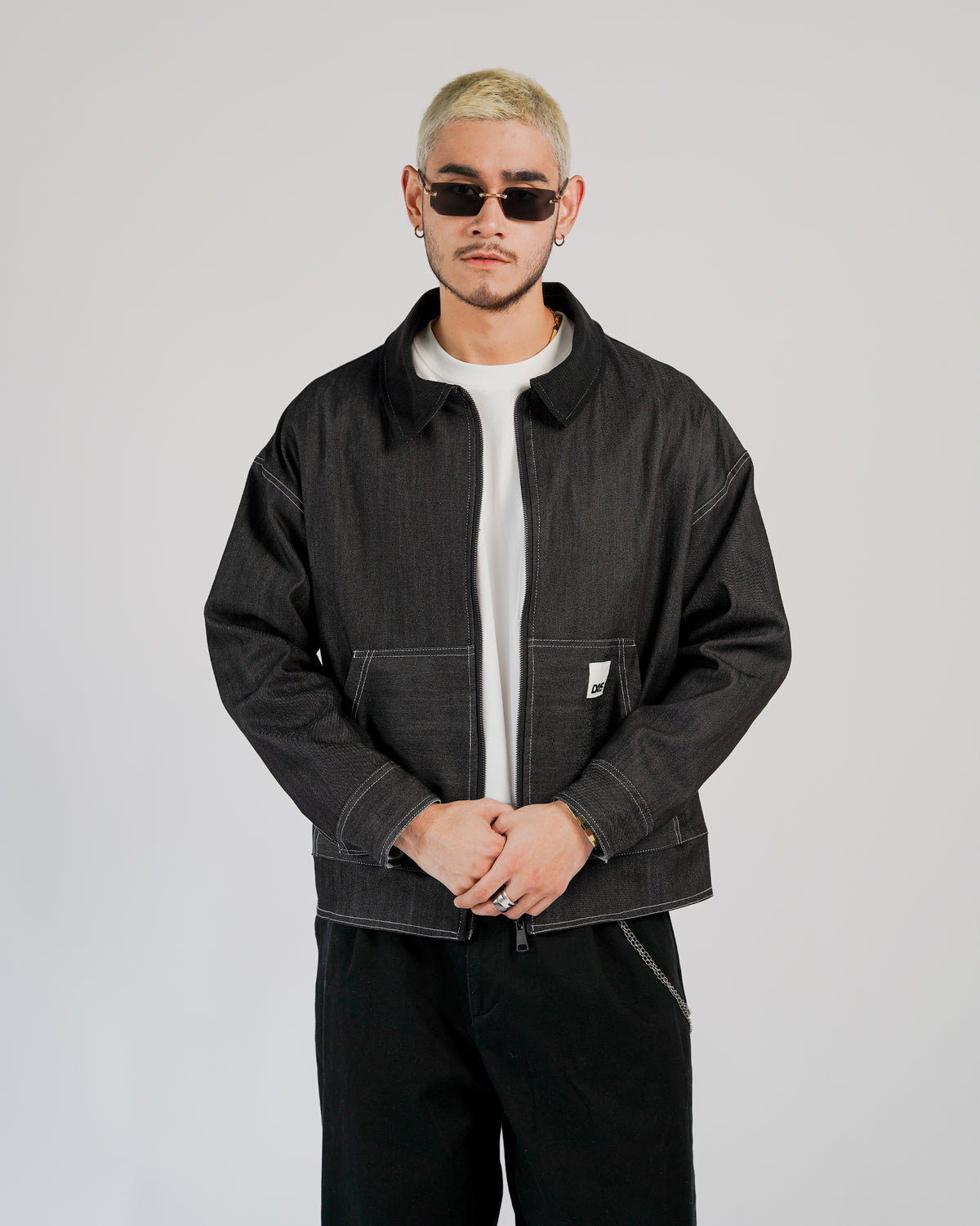 QUEST DENIM REVERSE-STITCH WORK JACKET