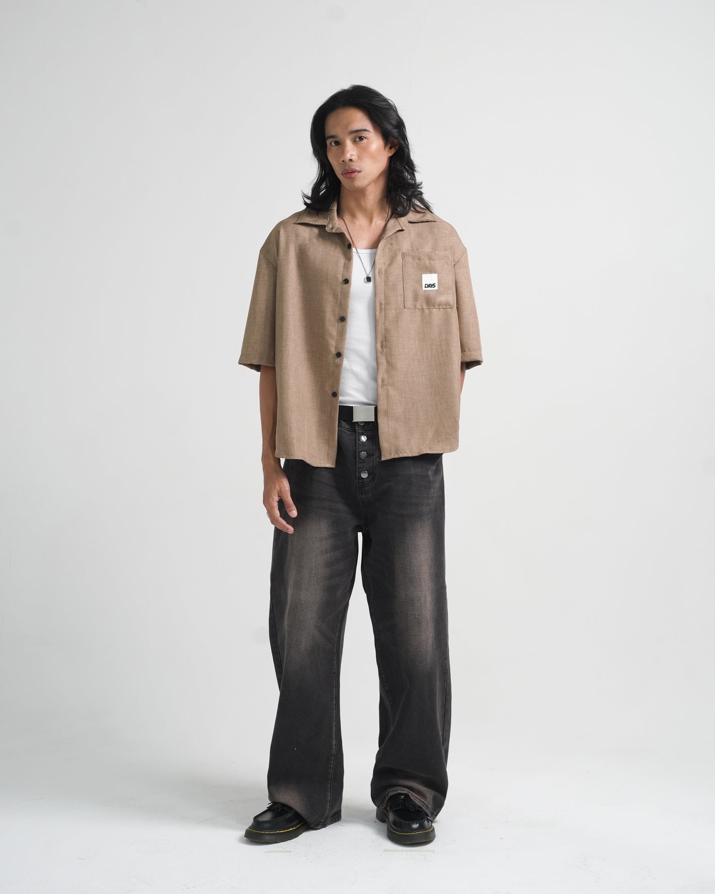 CANBERRA OVERSIZED BOXY LINEN BUTTON-DOWN SHIRT