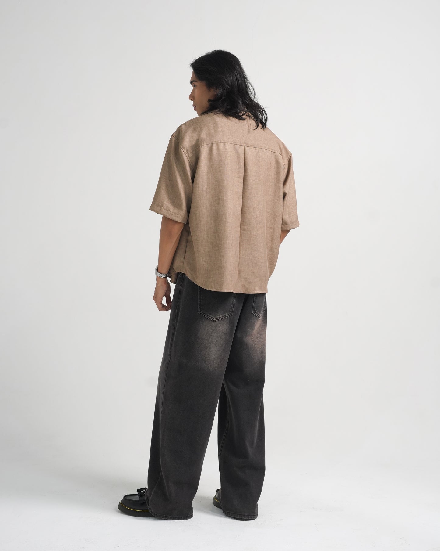 CANBERRA OVERSIZED BOXY LINEN BUTTON-DOWN SHIRT