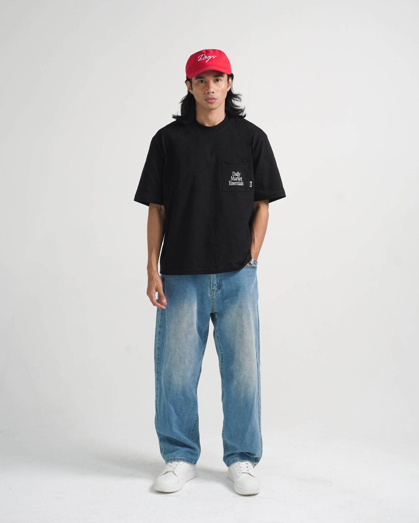 MARKET ESSENTIAL OVERSIZED POCKET T-SHIRT