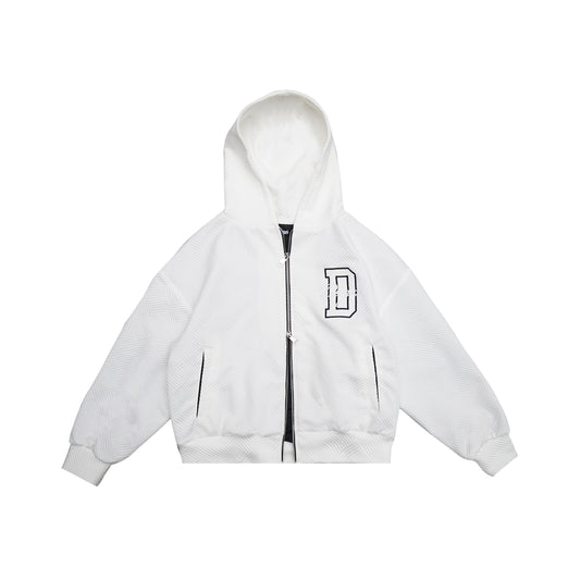 INITIAL JACQUARD DOUBLE-ZIP HOODIE