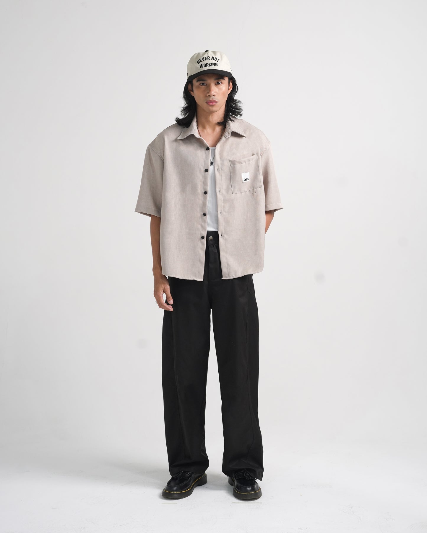 CANBERRA OVERSIZED BOXY LINEN BUTTON-DOWN SHIRT