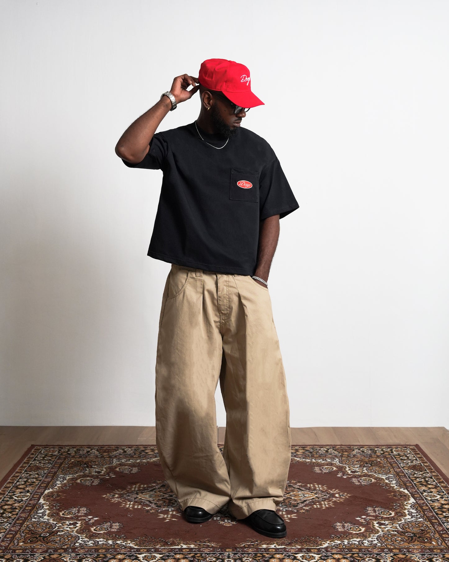 FAMILY OPERATION BLACK — HERITAGE-300 OVERSIZED CROPPED FIT POCKET T-SHIRT