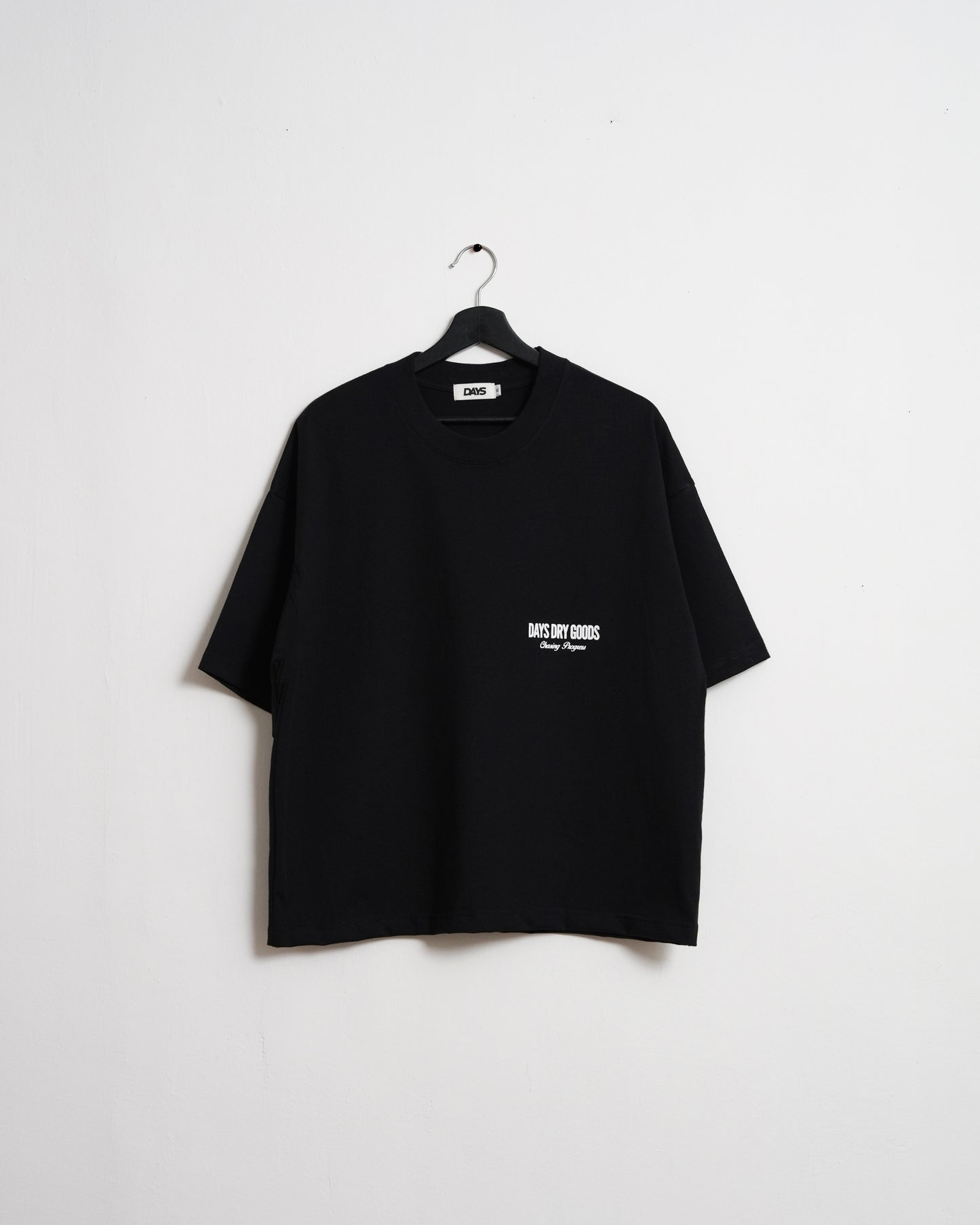 DRY GOODS BLACK — HERITAGE-300 OVERSIZED CROPPED FIT T-SHIRT