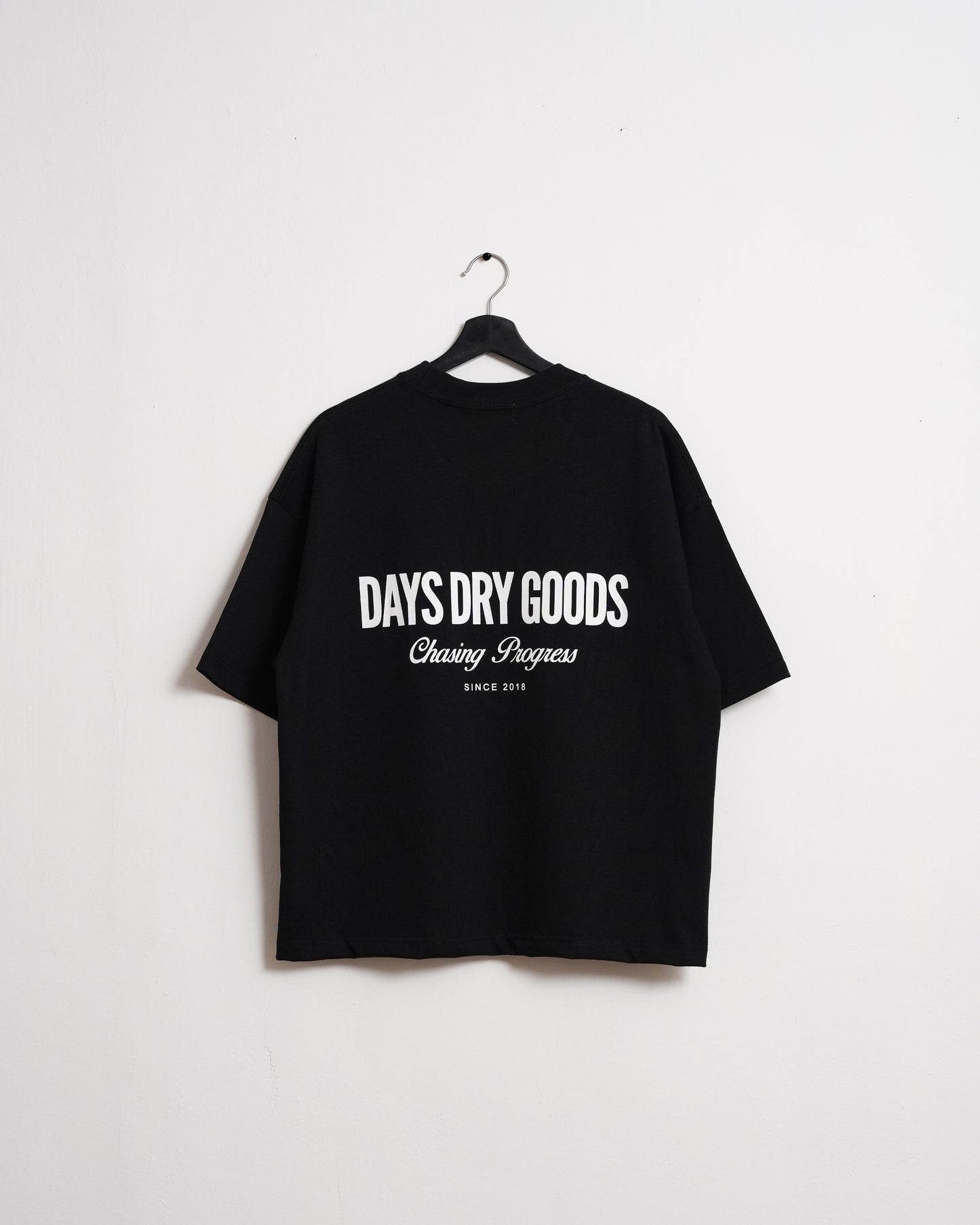 DRY GOODS BLACK — HERITAGE-300 OVERSIZED CROPPED FIT T-SHIRT