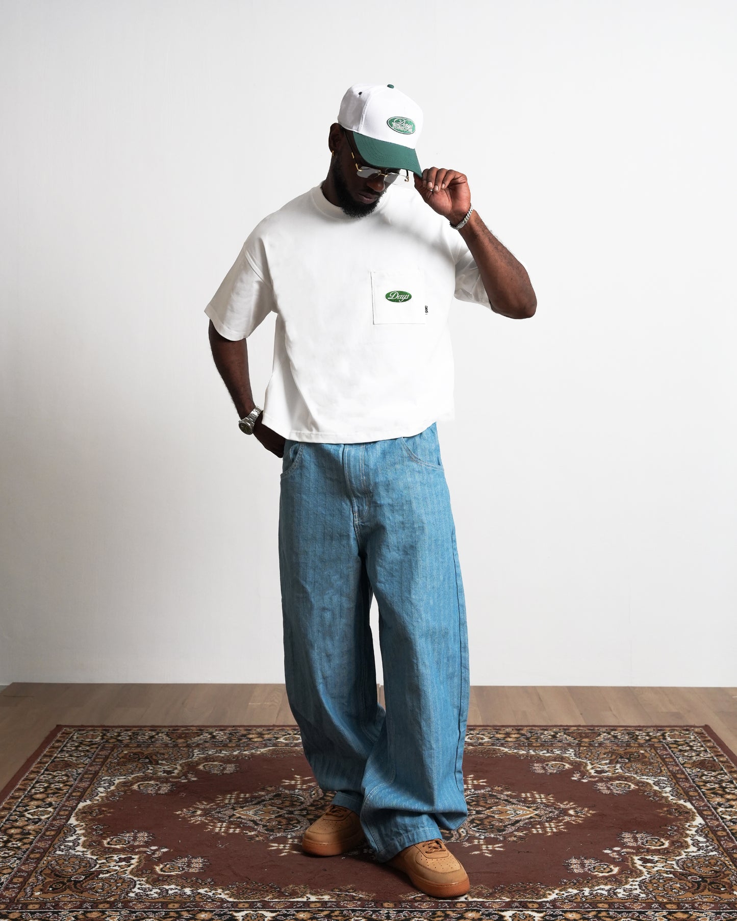 FAMILY OPERATION WHITE — HERITAGE-300 OVERSIZED CROPPED FIT POCKET T-SHIRT