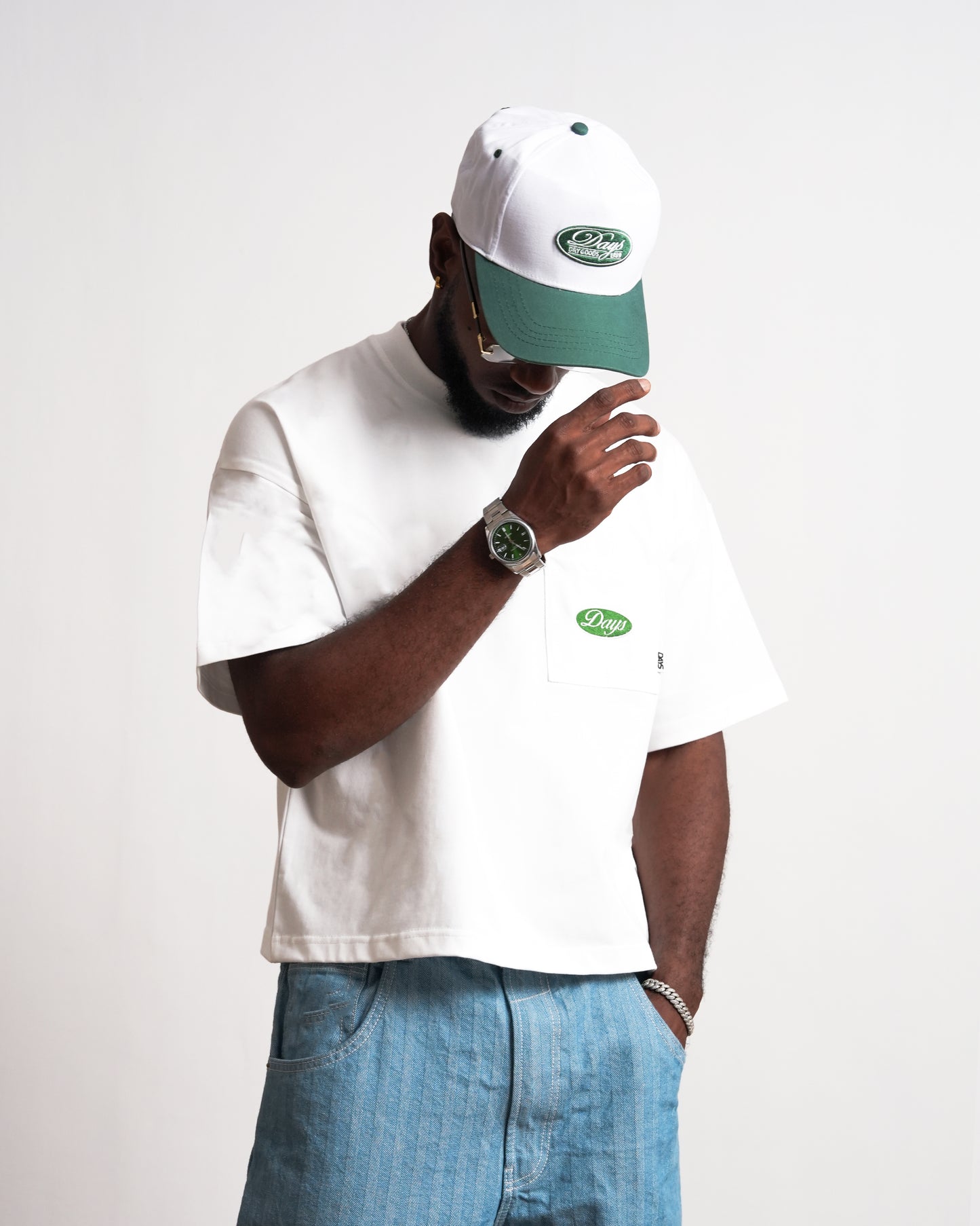 FAMILY OPERATION WHITE — HERITAGE-300 OVERSIZED CROPPED FIT POCKET T-SHIRT