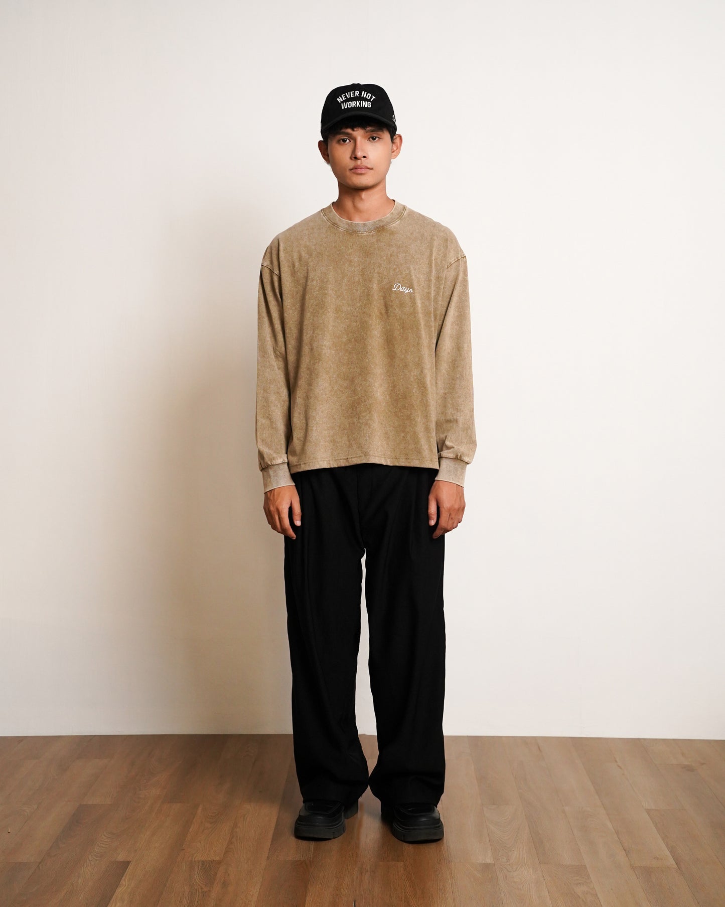 LESLEY BOXY LOOSE FIT STONE WASHED L/S SHIRT