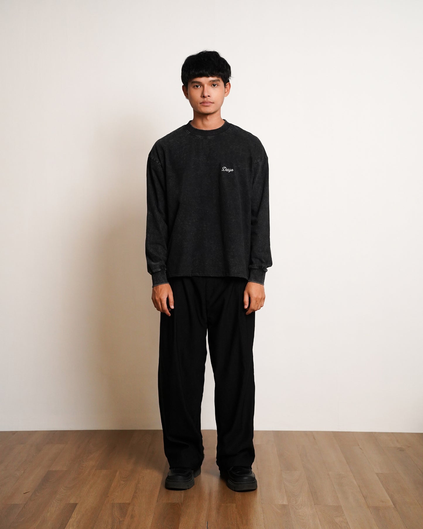 LESLEY BOXY LOOSE FIT STONE WASHED L/S SHIRT