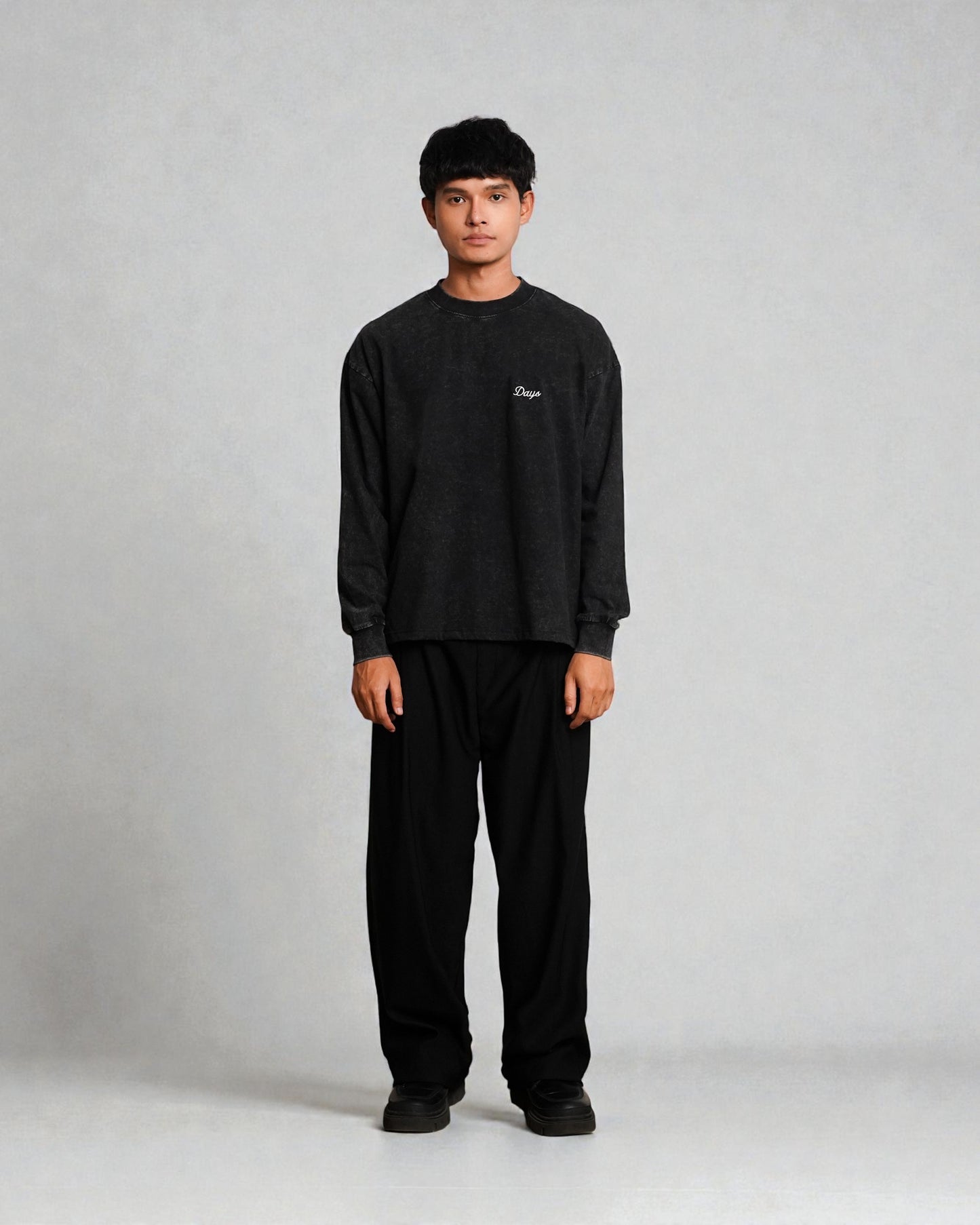 LESLEY BOXY LOOSE FIT STONE WASHED L/S SHIRT