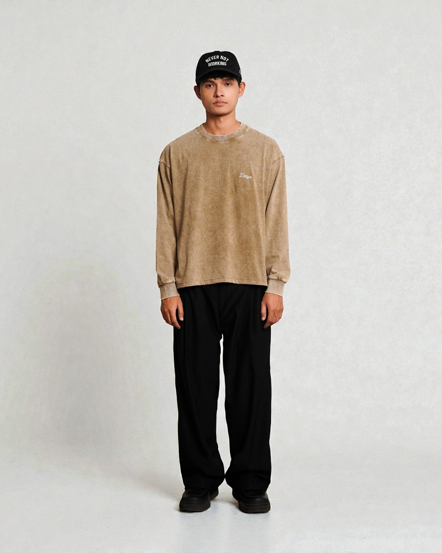 LESLEY BOXY LOOSE FIT STONE WASHED L/S SHIRT