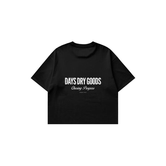 DRY GOODS BLACK — HERITAGE-300 OVERSIZED CROPPED FIT T-SHIRT