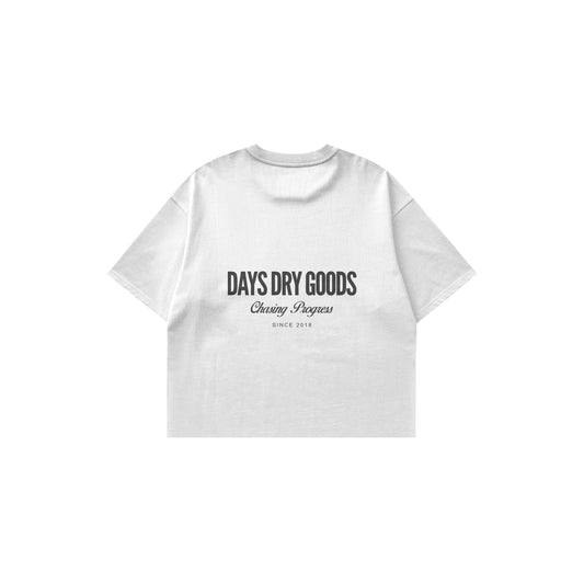 DRY GOODS WHITE — HERITAGE-300 OVERSIZED CROPPED FIT T-SHIRT