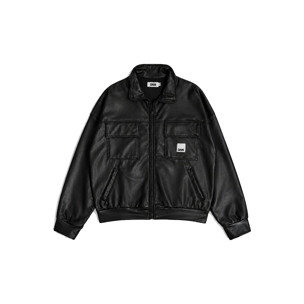 UNION LEATHER BOXY/CROPPED-FIT TRACK JACKET