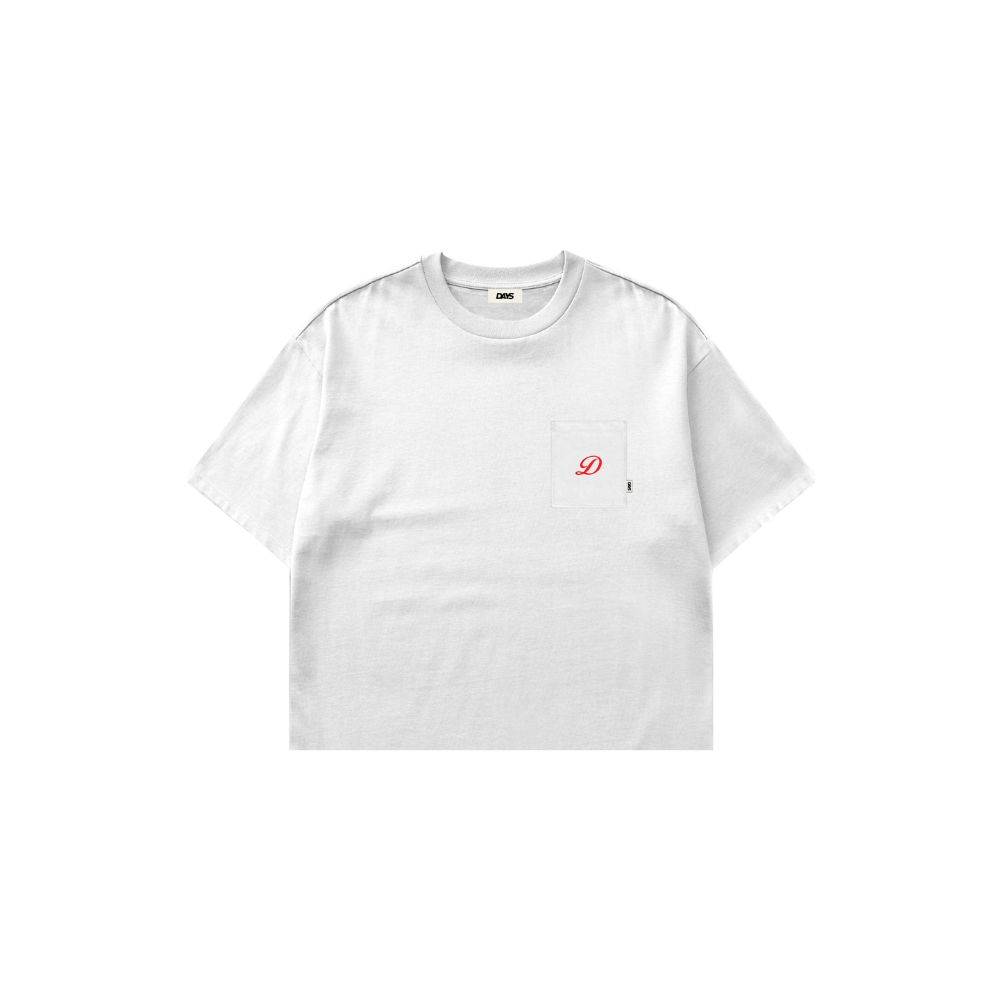 RED PARADISE — HERITAGE-300 OVERSIZED CROPPED FIT POCKET T-SHIRT
