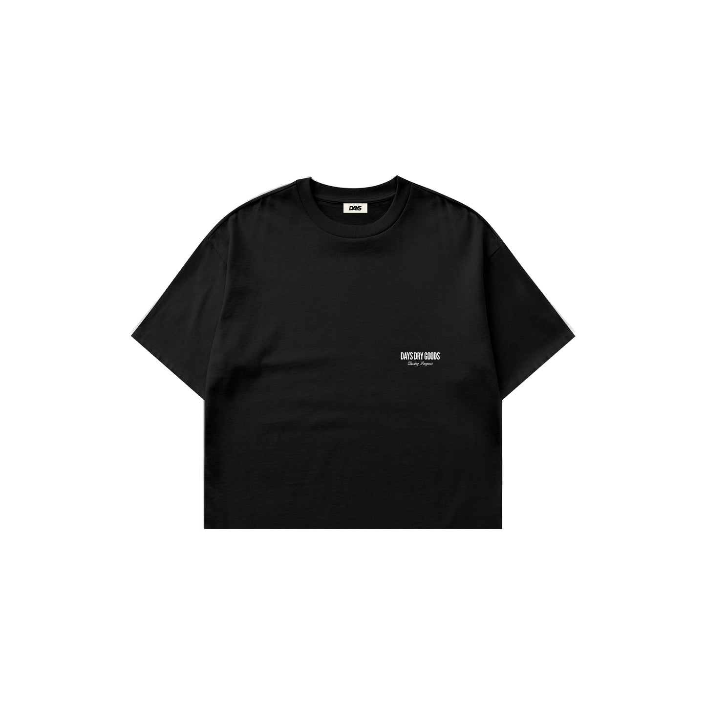 DRY GOODS BLACK — HERITAGE-300 OVERSIZED CROPPED FIT T-SHIRT