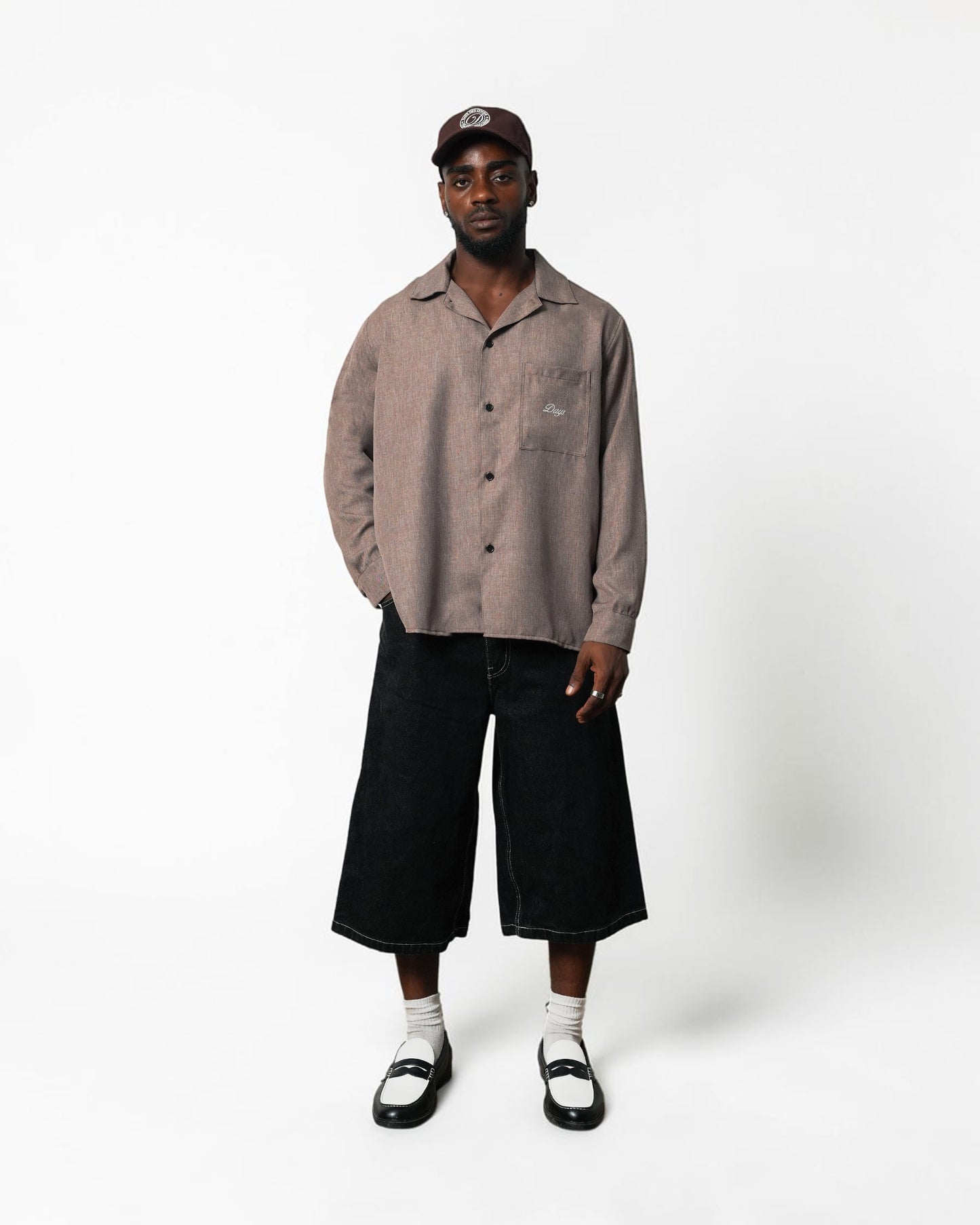HALLMARK L/S LINEN BUTTON-DOWN SHIRT