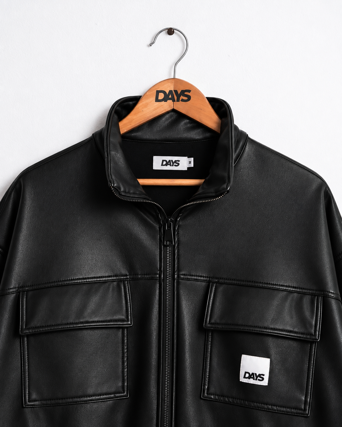 UNION LEATHER BOXY/CROPPED-FIT TRACK JACKET