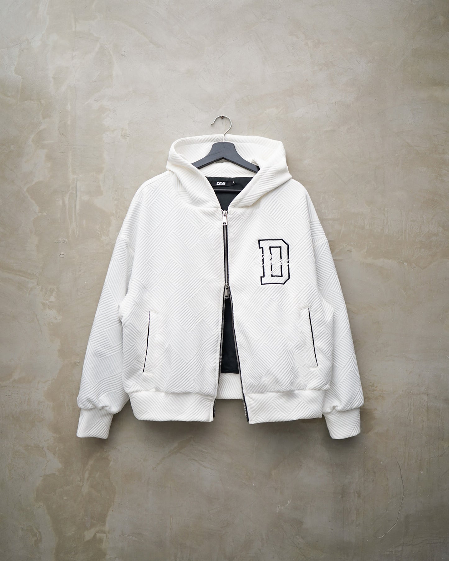 INITIAL JACQUARD DOUBLE-ZIP HOODIE