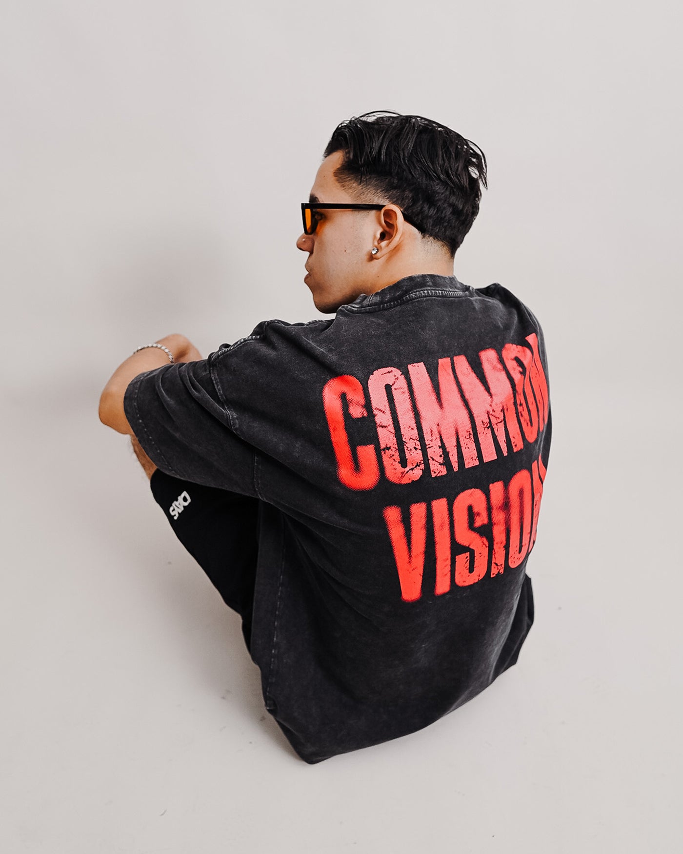 VISION ACID WASH BLACK SHIRT