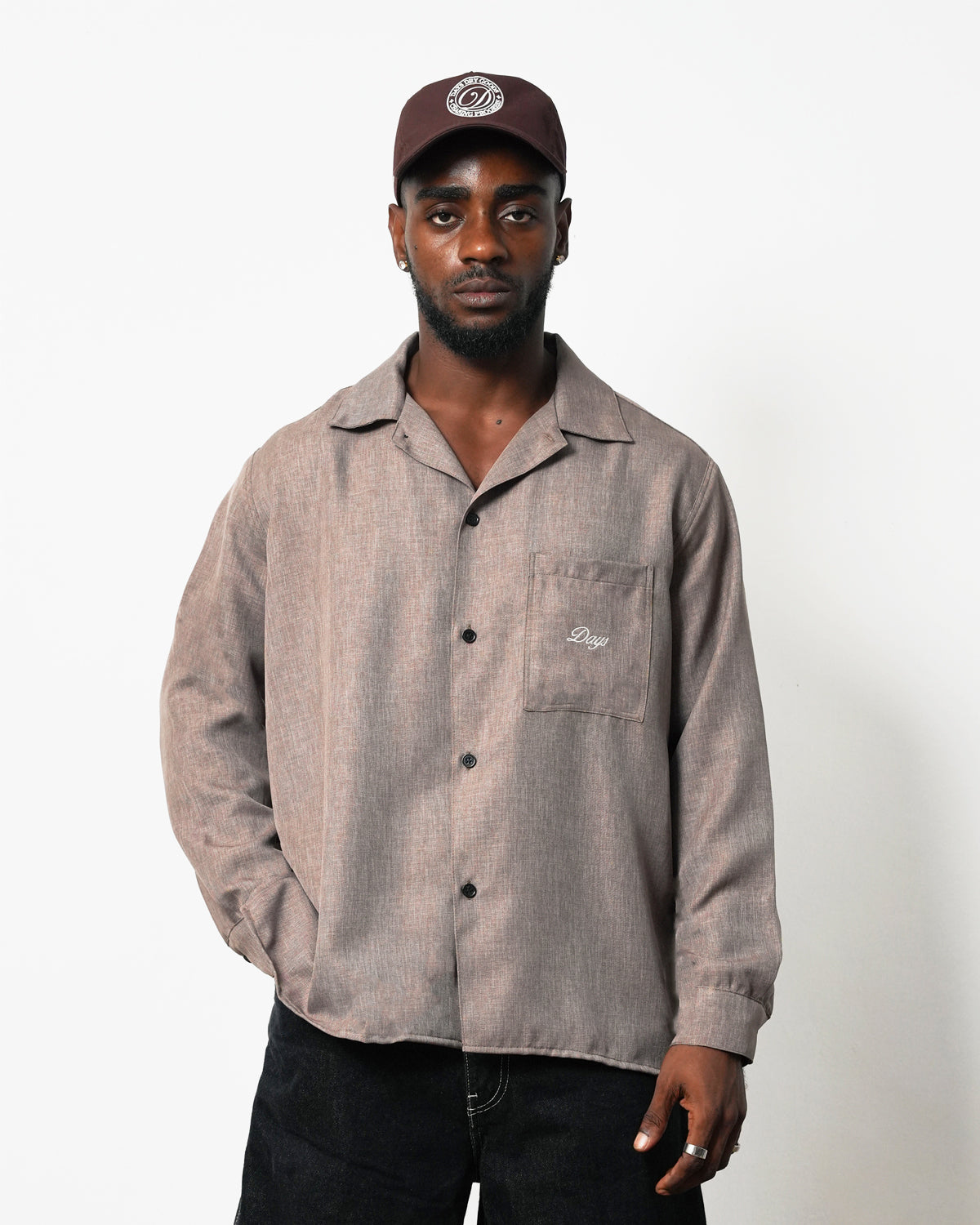 HALLMARK L/S LINEN BUTTON-DOWN SHIRT