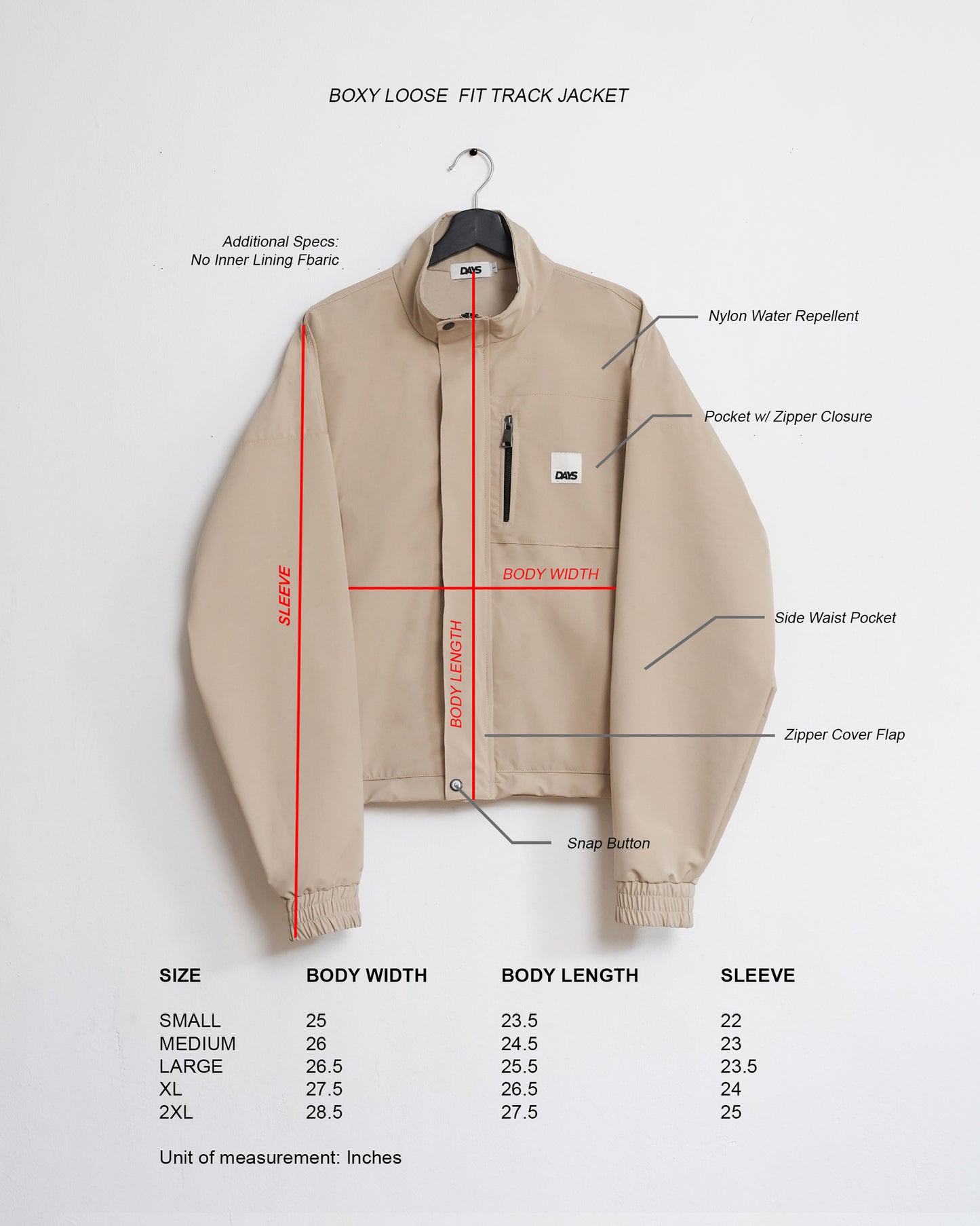 OFF-GRID BOXY FIT NYLON TRACK JACKET